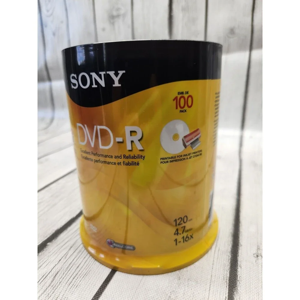 SONY DVD-R 100 Pack 120 Minutes 4.7 GB Blank Media Disc Sealed New